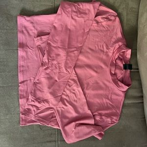 Blush Pink long sleeve crop top